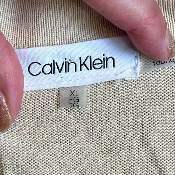Calvin Klein Long Knit Open Front 4 Pocket Cardigan XL - Picture 6 of 10